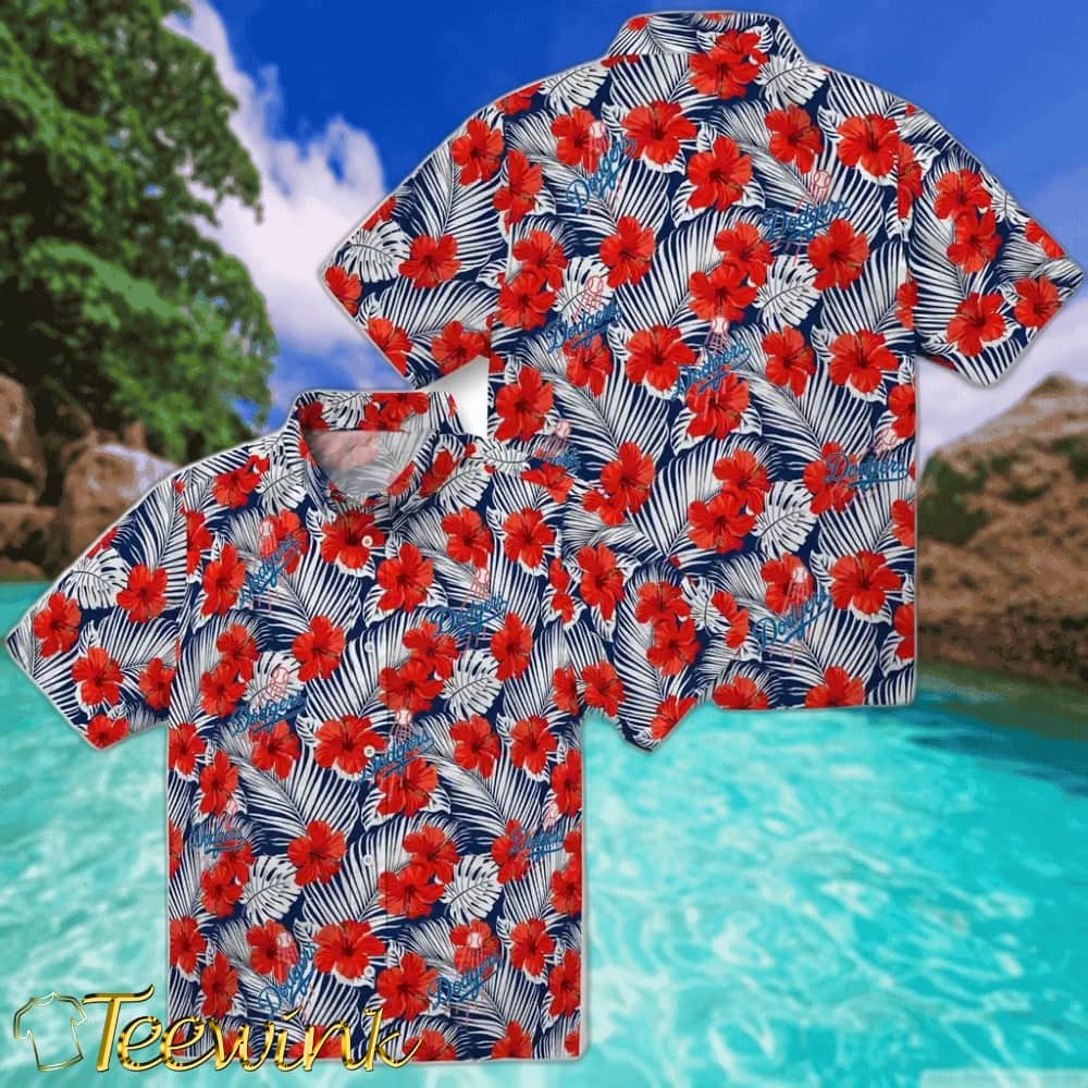 Los Angeles Dodgers Hawaiian Shirt – Hibiscus Fiesta image 3 Los Angeles Dodgers Hawaiian Shirt – Hibiscus Fiesta image 3