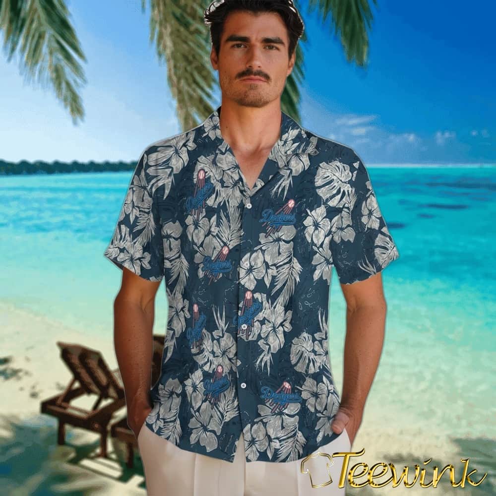 Los Angeles Dodgers Hawaiian Shirt – Hibiscus Flowers image 2 Los Angeles Dodgers Hawaiian Shirt – Hibiscus Flowers image 2