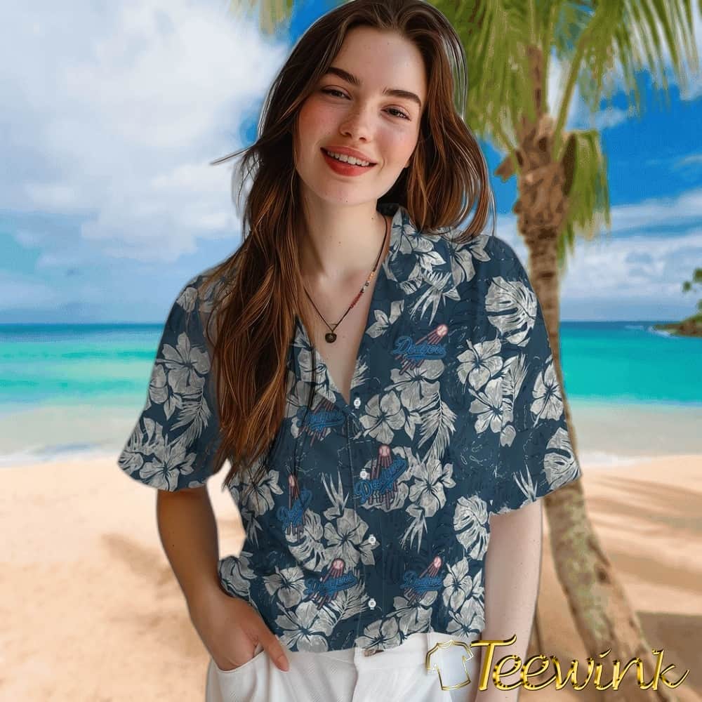 Los Angeles Dodgers Hawaiian Shirt – Hibiscus Flowers image 4 Los Angeles Dodgers Hawaiian Shirt – Hibiscus Flowers image 4