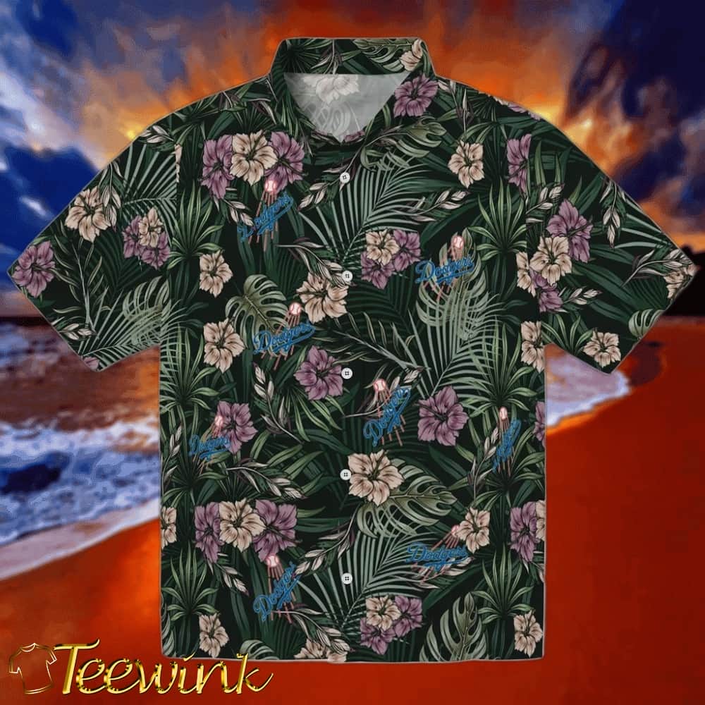 Los Angeles Dodgers Hawaiian Shirt – Hibiscus Foliage Los Angeles Dodgers Hawaiian Shirt – Hibiscus Foliage