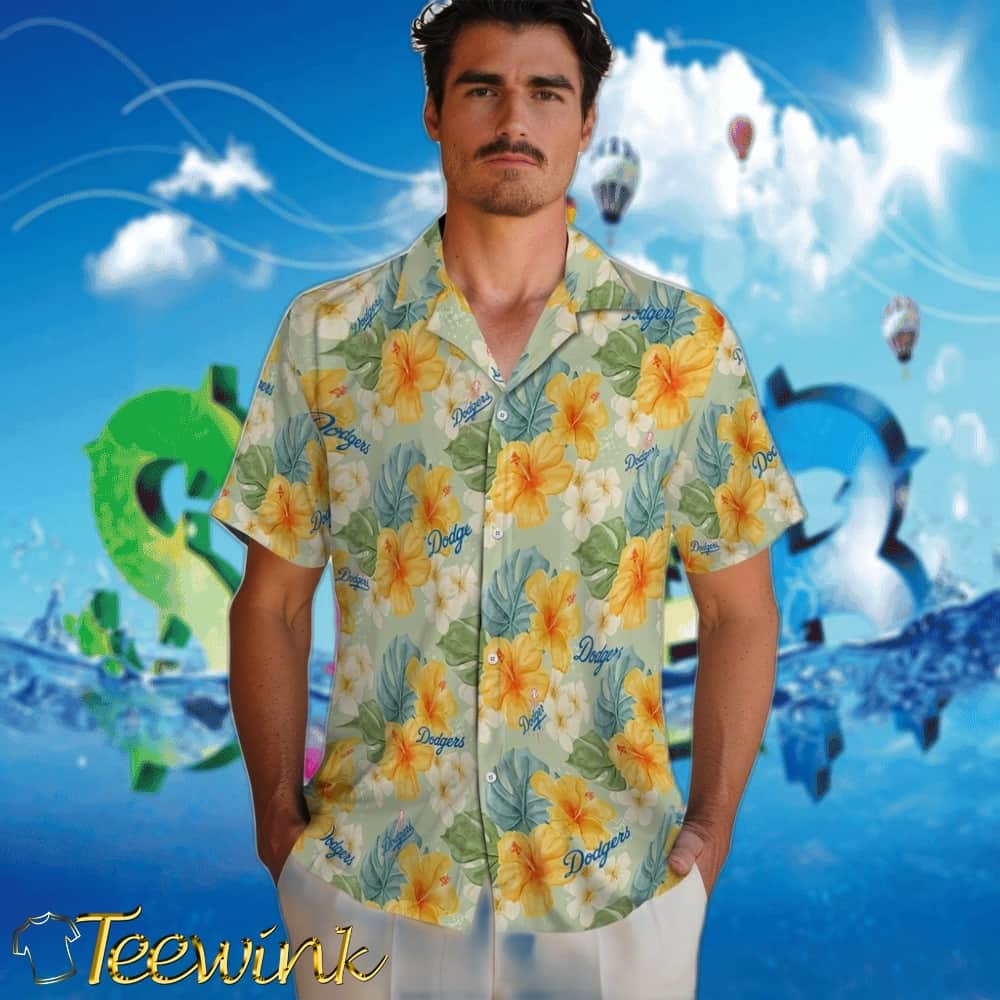 Los Angeles Dodgers Hawaiian Shirt – Hibiscus Mood image 2 Los Angeles Dodgers Hawaiian Shirt – Hibiscus Mood image 2