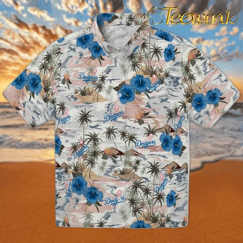 Los Angeles Dodgers Hawaiian Shirt – Hibiscus Seaside