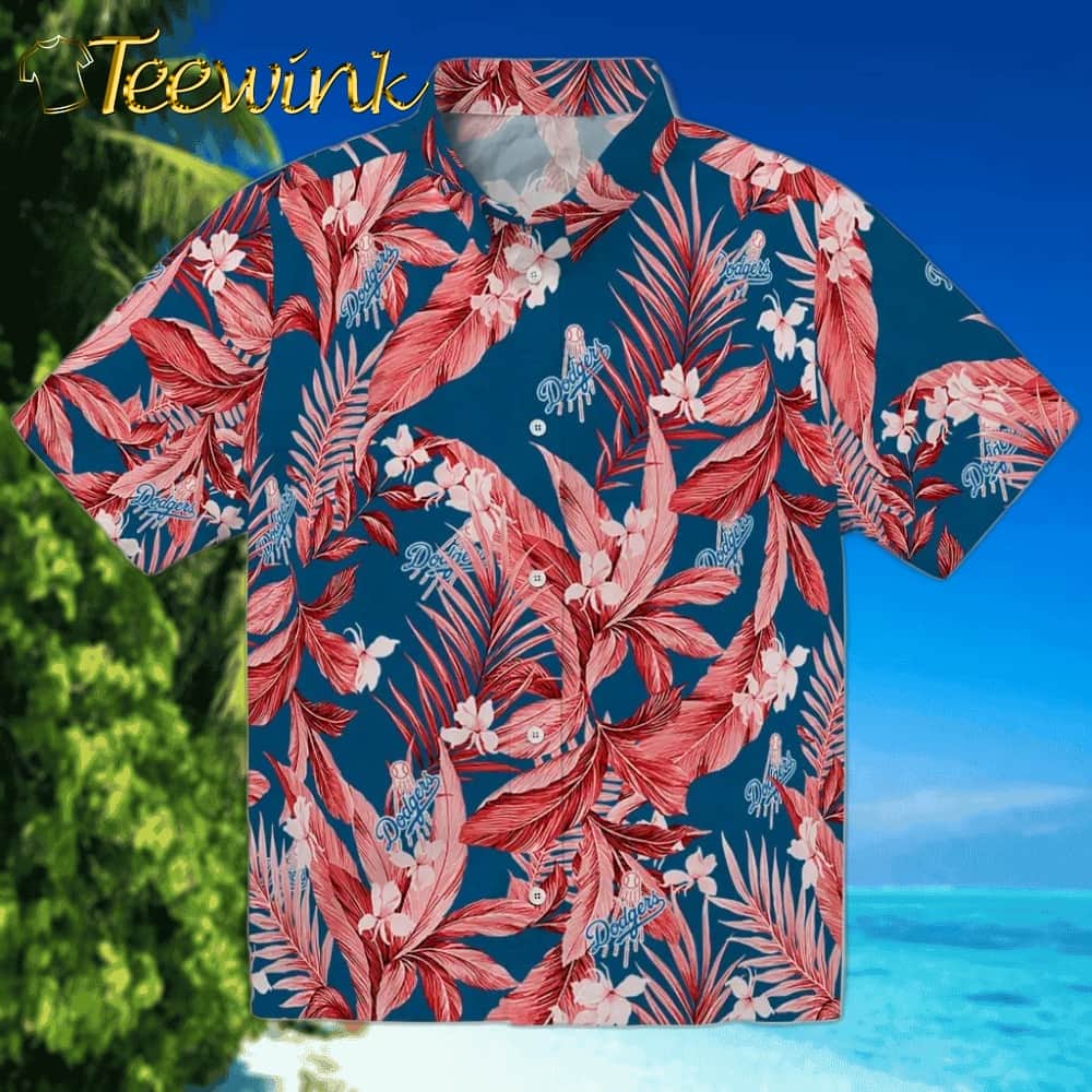 Los Angeles Dodgers Hawaiian Shirt – Palm Leaves