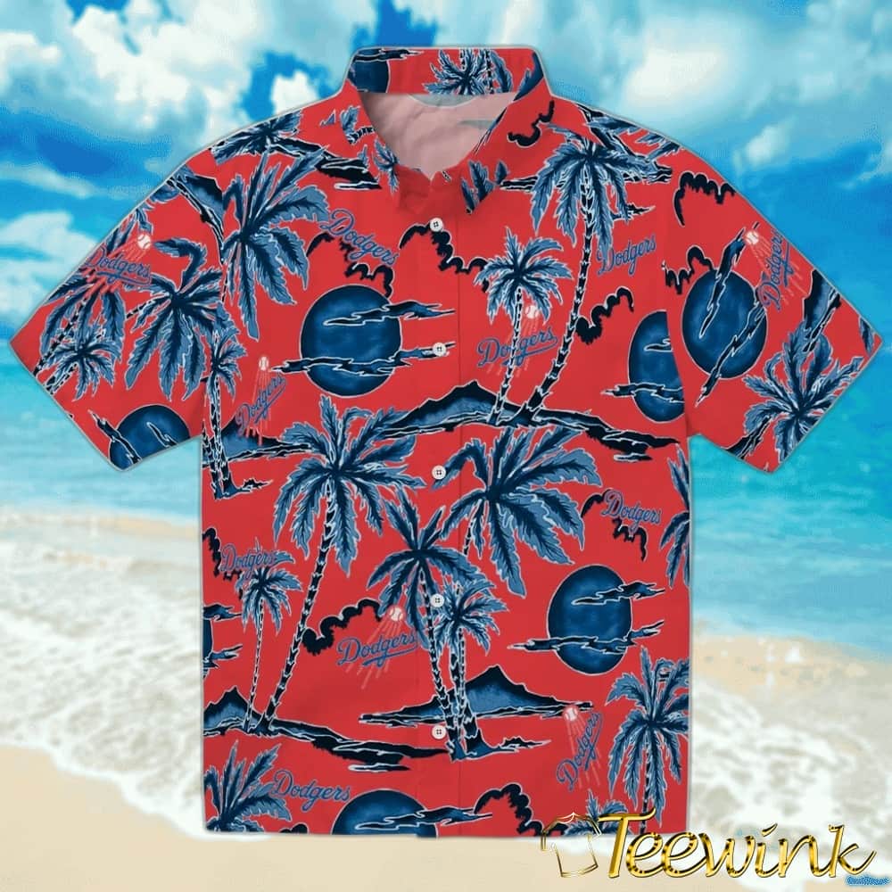 Los Angeles Dodgers Hawaiian Shirt – Palm Leaves