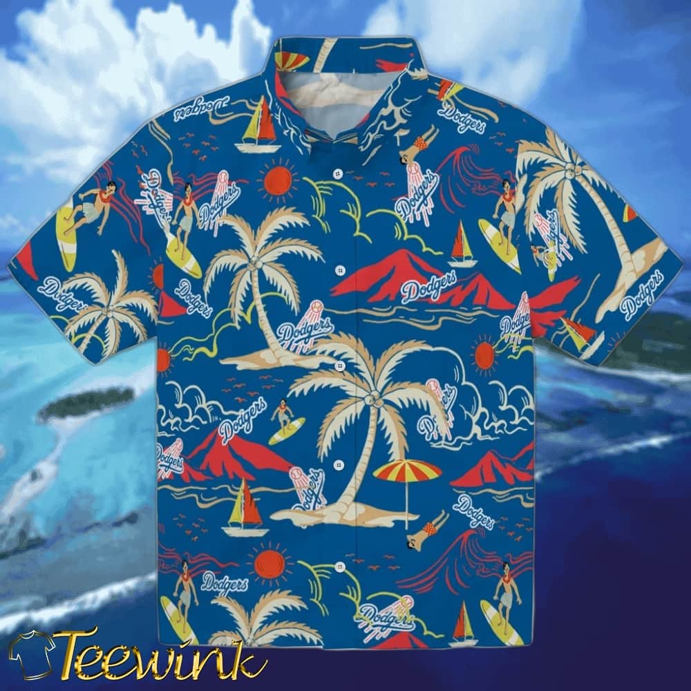 Los Angeles Dodgers Hawaiian Shirt – Palm Sunset