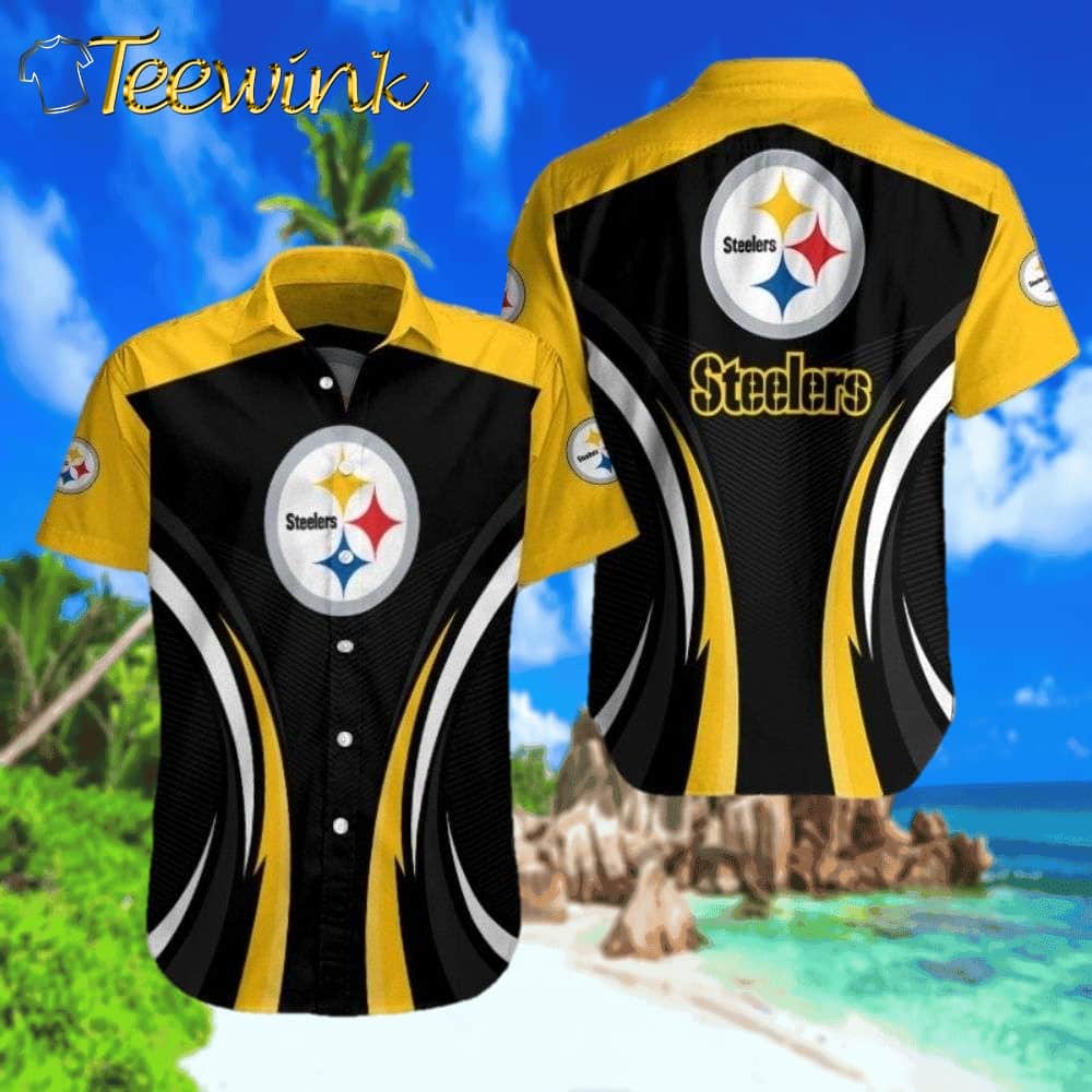 Monochrome Sleek – Pittsburgh Steelers Hawaiian Shirt
