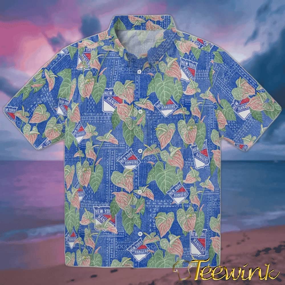 New York Rangers Hawaiian Shirt – 50th State Flower