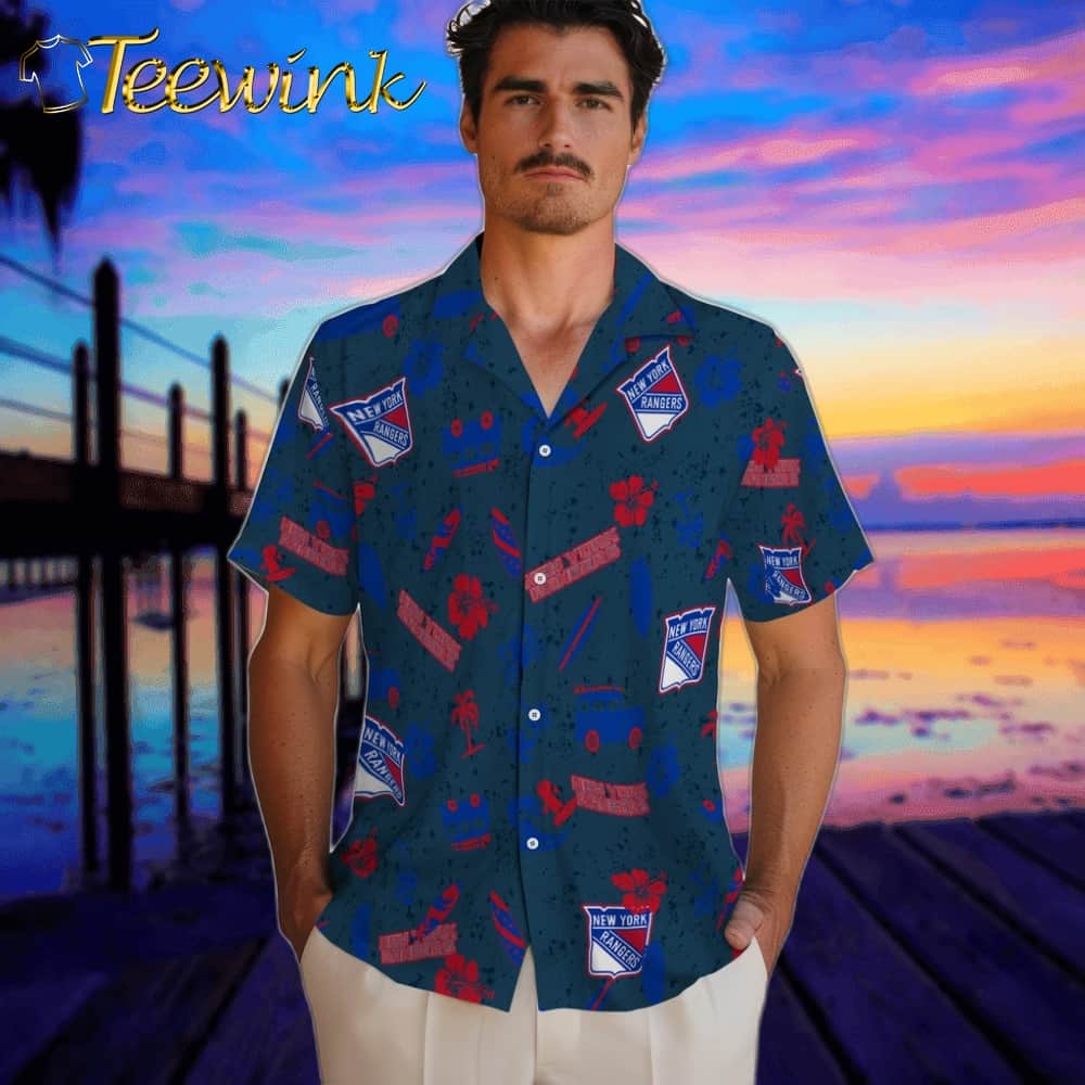 New York Rangers Hawaiian Shirt – Beach Vibe image 2 New York Rangers Hawaiian Shirt – Beach Vibe image 2