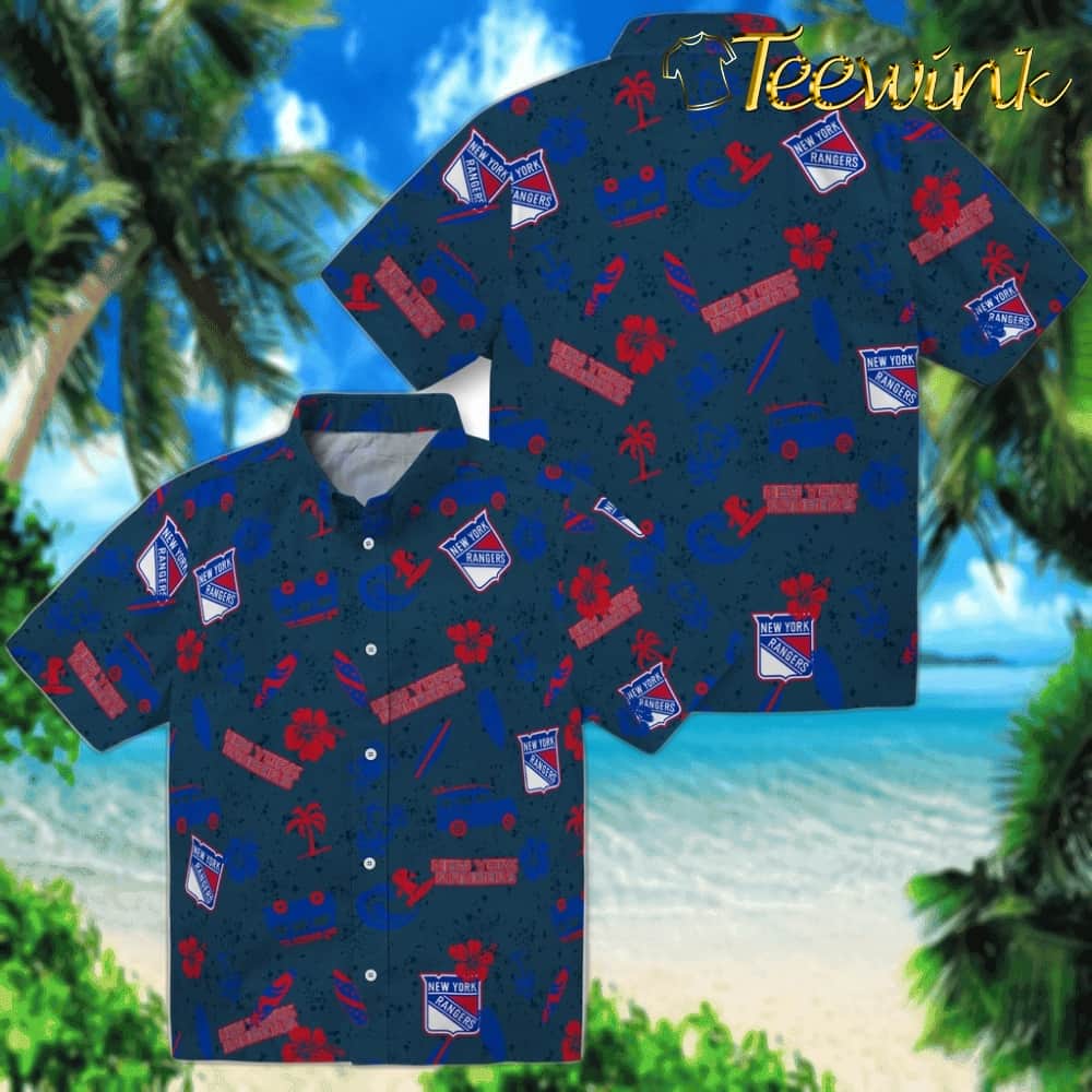 New York Rangers Hawaiian Shirt – Beach Vibe image 3 New York Rangers Hawaiian Shirt – Beach Vibe image 3