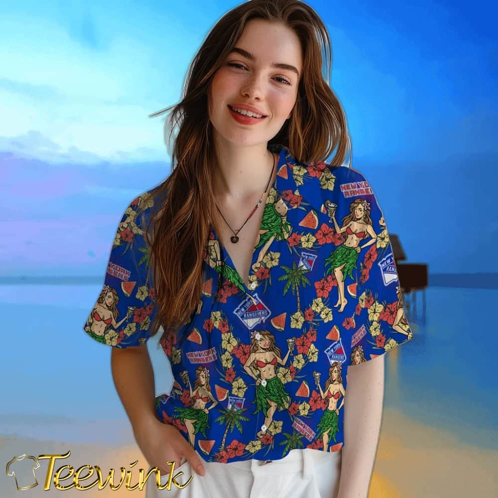 New York Rangers Hawaiian Shirt – Hawaiian Girls Design image 4 New York Rangers Hawaiian Shirt – Hawaiian Girls Design image 4