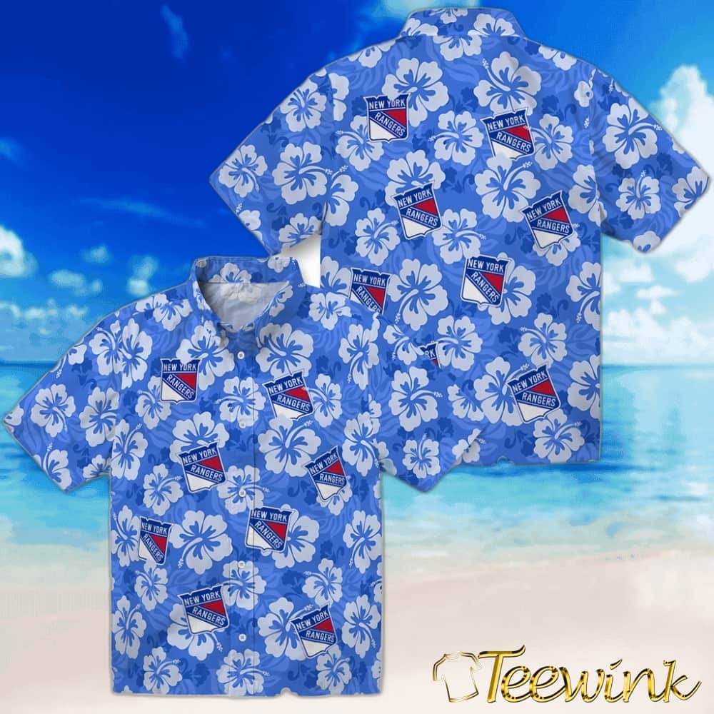 New York Rangers Hawaiian Shirt – Hibiscus Cluster image 3 New York Rangers Hawaiian Shirt – Hibiscus Cluster image 3
