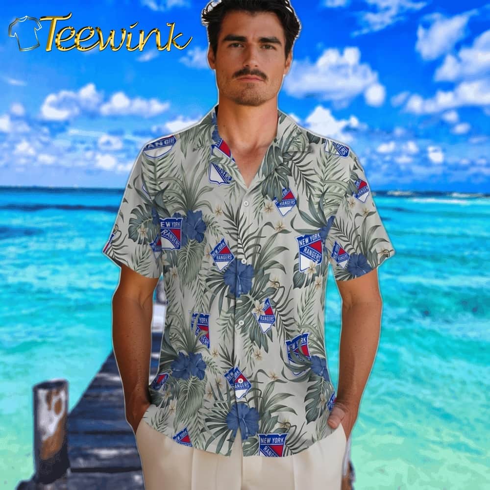 New York Rangers Hawaiian Shirt – Hibiscus Designs image 2 New York Rangers Hawaiian Shirt – Hibiscus Designs image 2