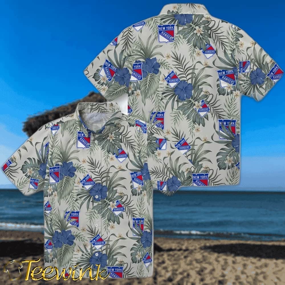New York Rangers Hawaiian Shirt – Hibiscus Designs image 3 New York Rangers Hawaiian Shirt – Hibiscus Designs image 3