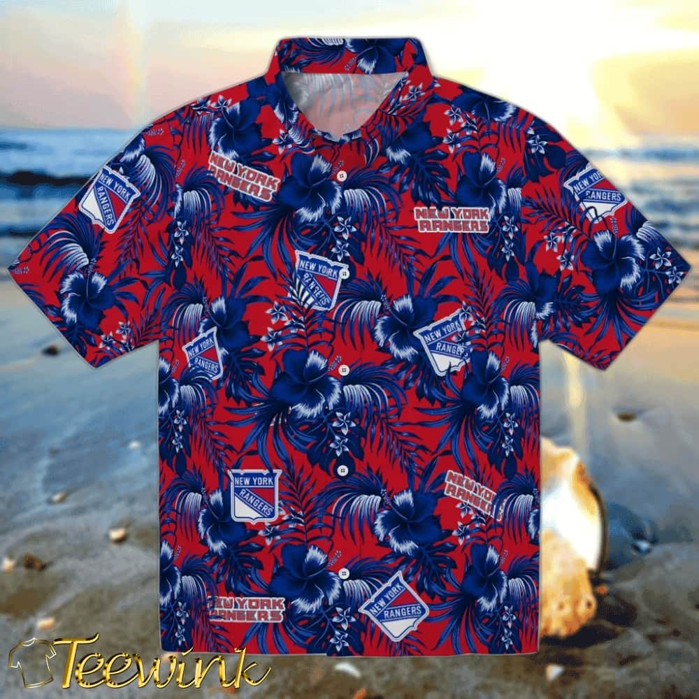 New York Rangers Hawaiian Shirt – Hibiscus Exotic