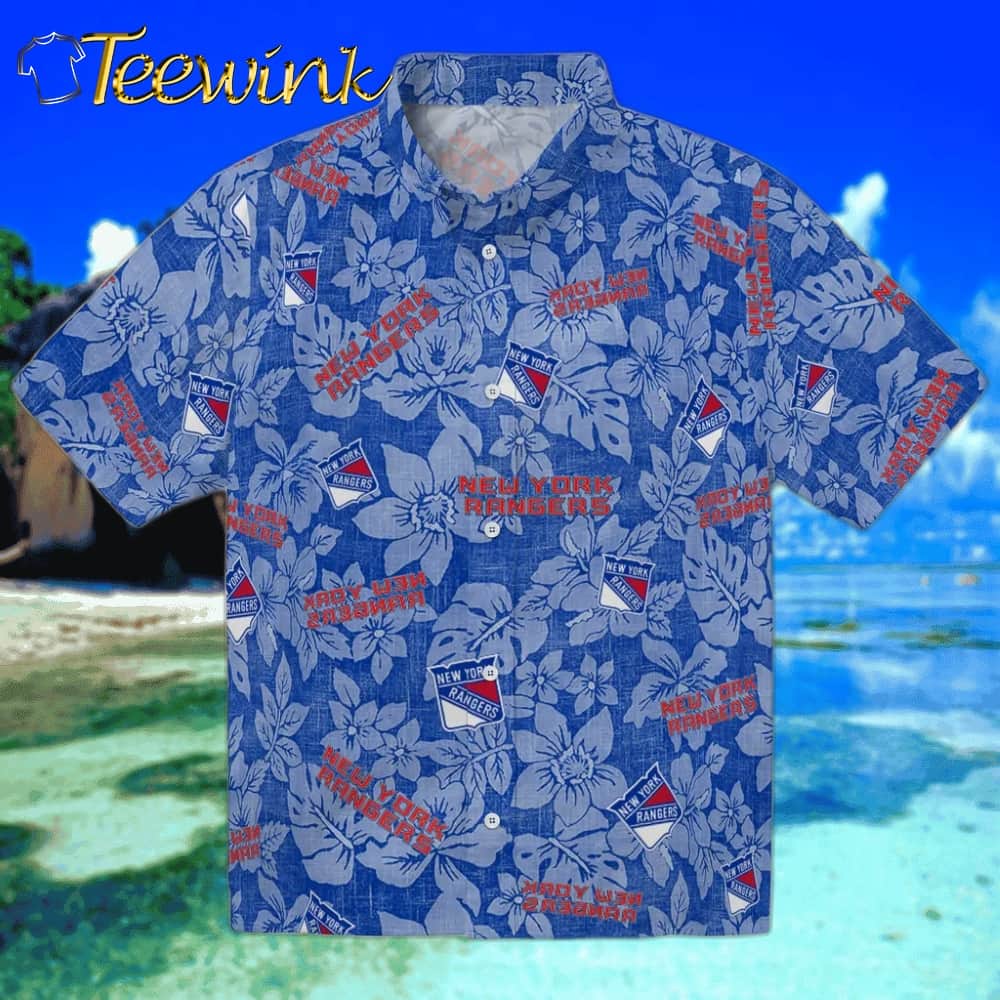 New York Rangers Hawaiian Shirt – Hibiscus Oasis