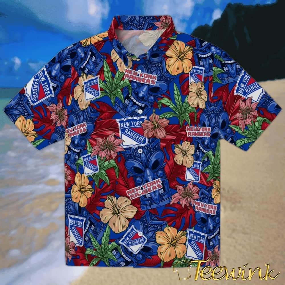New York Rangers Hawaiian Shirt – Hibiscus Tropics