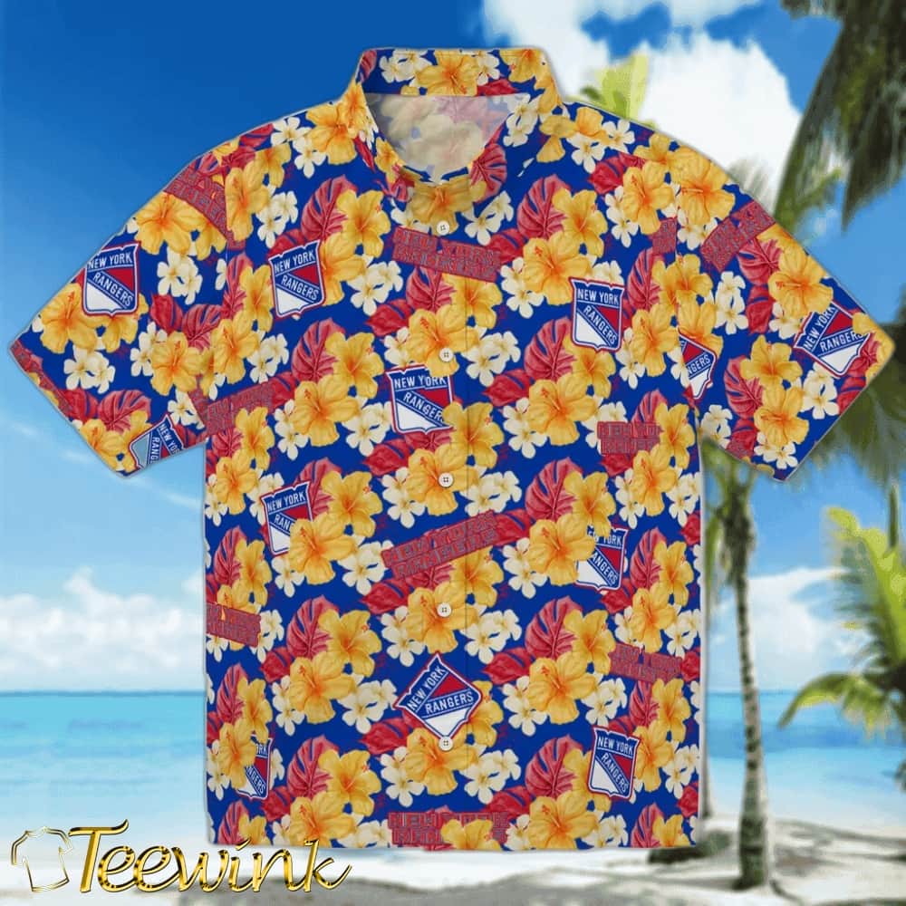 New York Rangers Hawaiian Shirt – Hibiscus Tropics