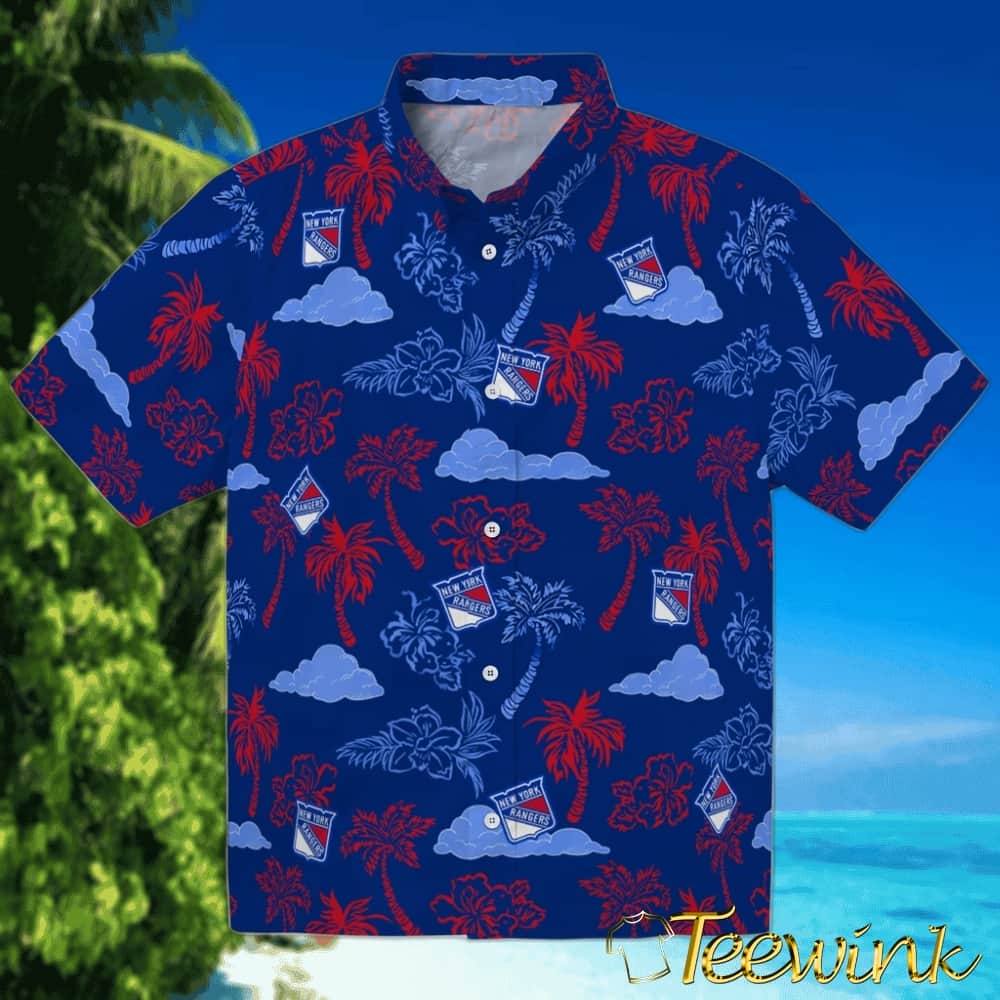 New York Rangers Hawaiian Shirt – Monstera Layer New York Rangers Hawaiian Shirt – Monstera Layer