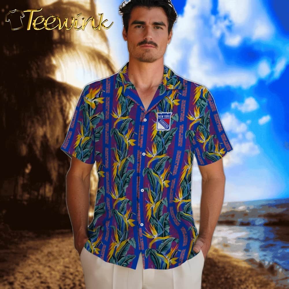New York Rangers Hawaiian Shirt – Paradise Vines image 2 New York Rangers Hawaiian Shirt – Paradise Vines image 2