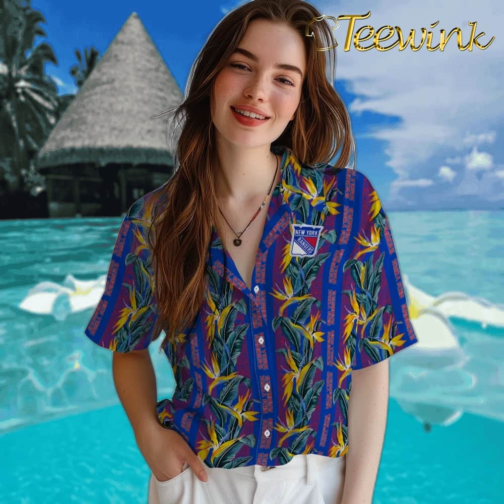 New York Rangers Hawaiian Shirt – Paradise Vines image 4 New York Rangers Hawaiian Shirt – Paradise Vines image 4