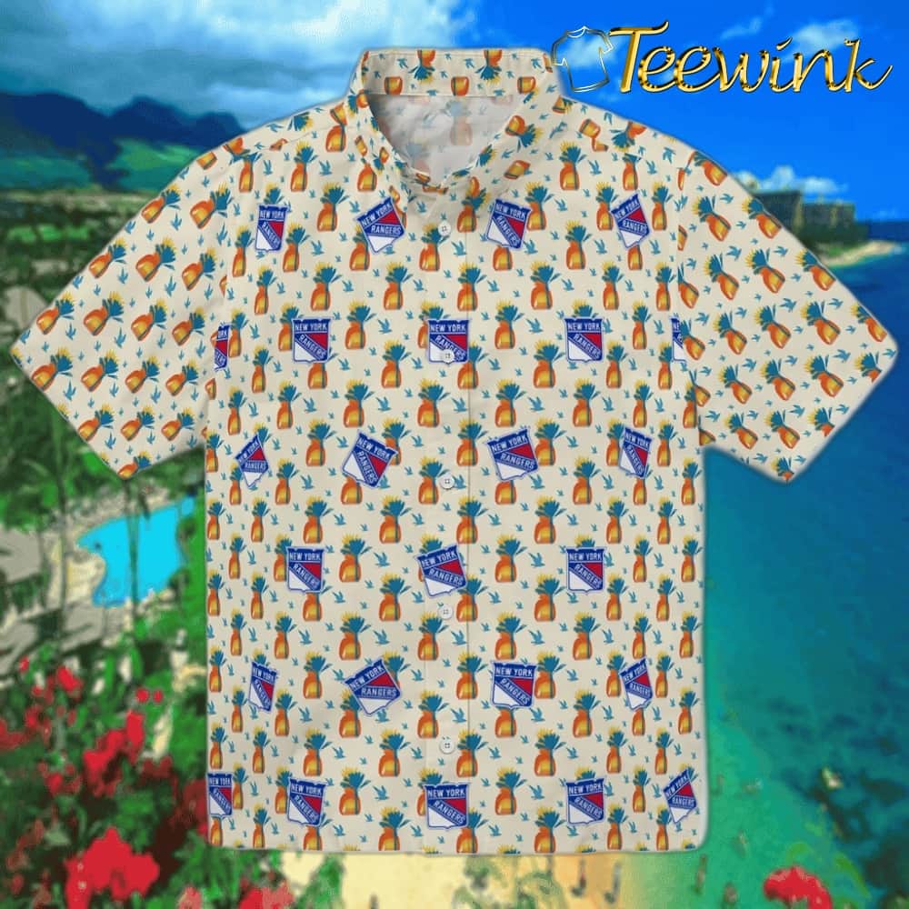 New York Rangers Hawaiian Shirt – Pineapple Bouquet