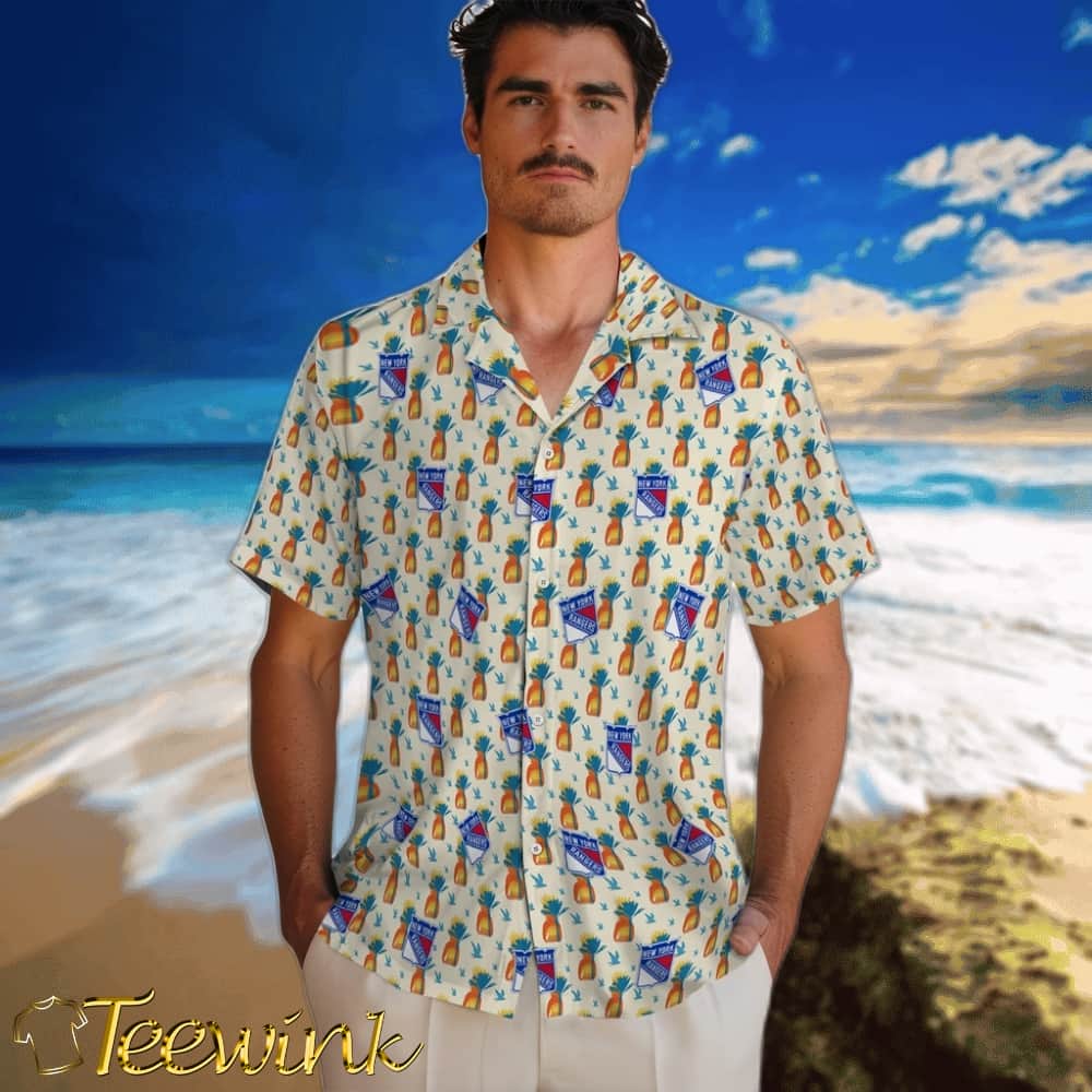 New York Rangers Hawaiian Shirt – Pineapple Delight image 2 New York Rangers Hawaiian Shirt – Pineapple Delight image 2