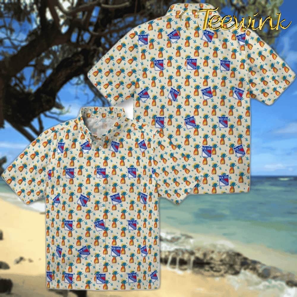 New York Rangers Hawaiian Shirt – Pineapple Delight image 3 New York Rangers Hawaiian Shirt – Pineapple Delight image 3