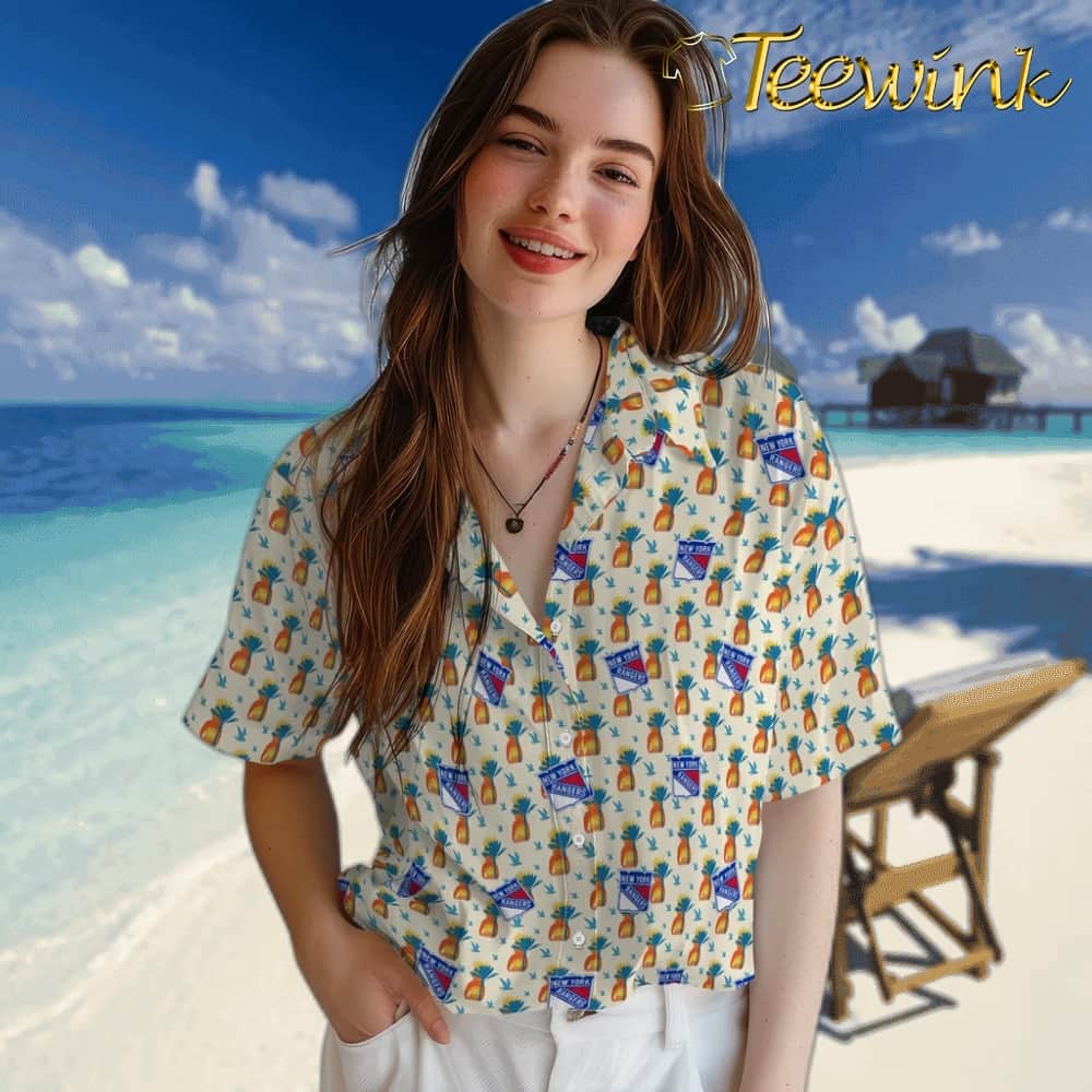 New York Rangers Hawaiian Shirt – Pineapple Delight image 4 New York Rangers Hawaiian Shirt – Pineapple Delight image 4