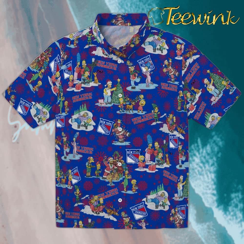 New York Rangers Hawaiian Shirt – Simpsons Christmas