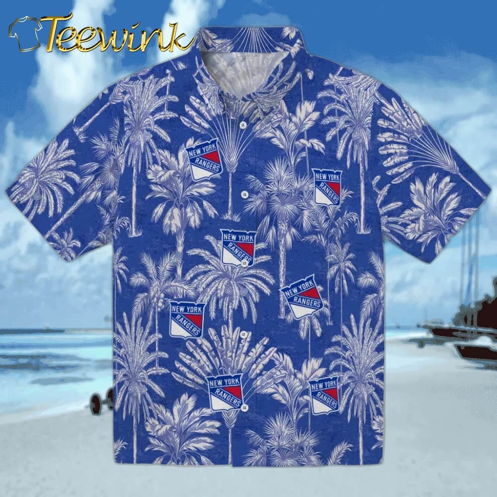 New York Rangers Hawaiian Shirt – Wave Palm New York Rangers Hawaiian Shirt – Wave Palm