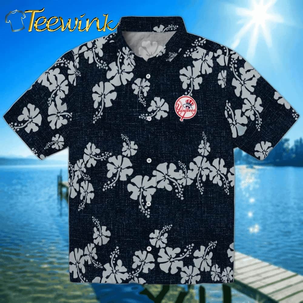 New York Yankees Hawaiian Shirt – 50th State Flower