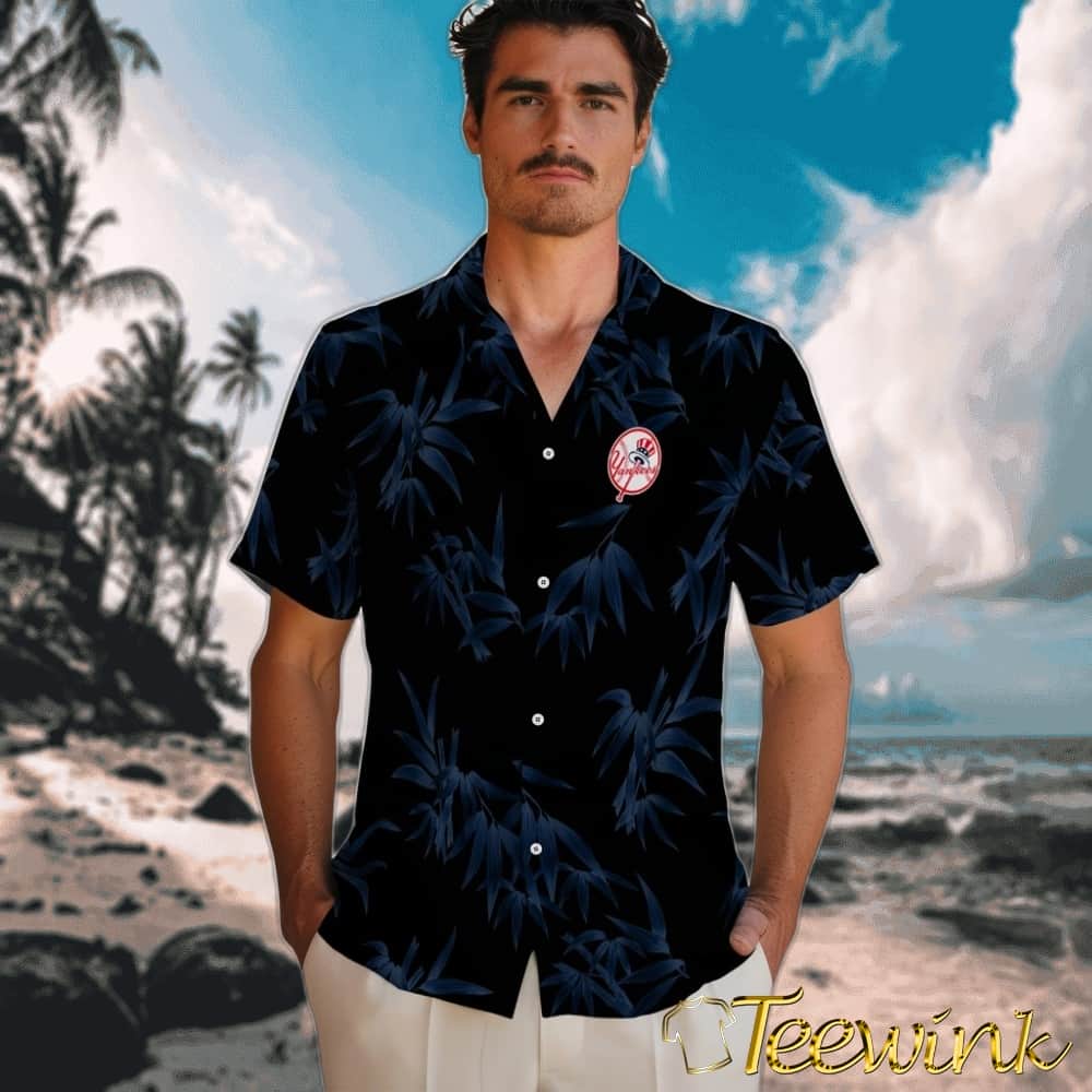 New York Yankees Hawaiian Shirt – Bamboo Branches image 2 New York Yankees Hawaiian Shirt – Bamboo Branches image 2