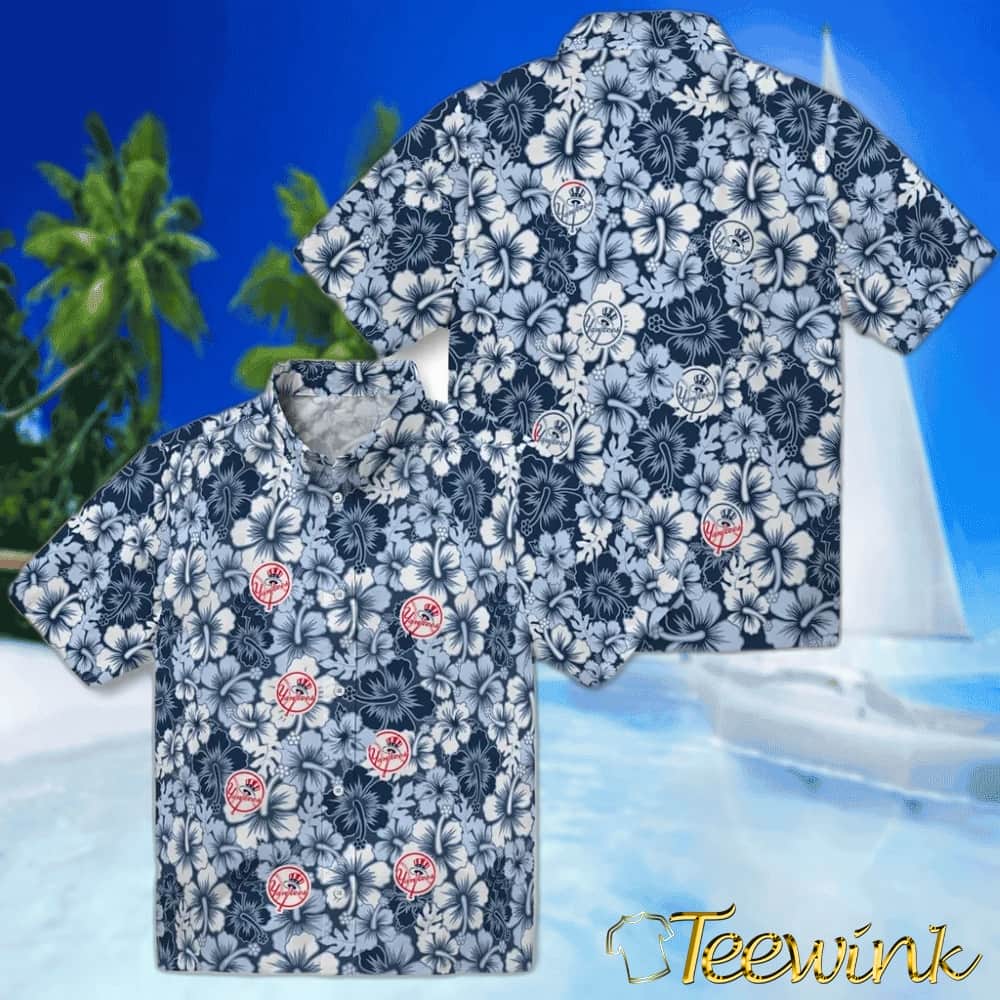 New York Yankees Hawaiian Shirt – Hibiscus Blooms image 3 New York Yankees Hawaiian Shirt – Hibiscus Blooms image 3