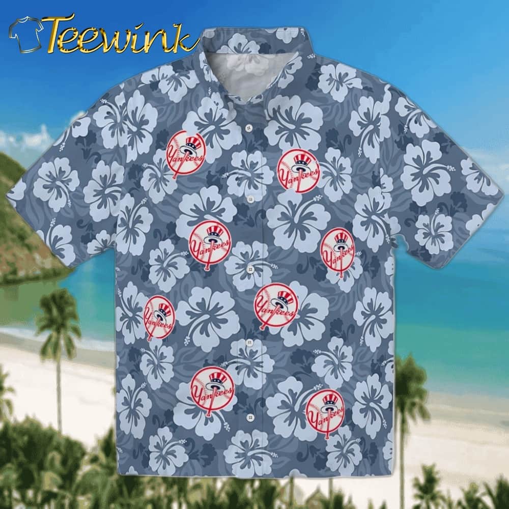 New York Yankees Hawaiian Shirt – Hibiscus Blooms New York Yankees Hawaiian Shirt – Hibiscus Blooms
