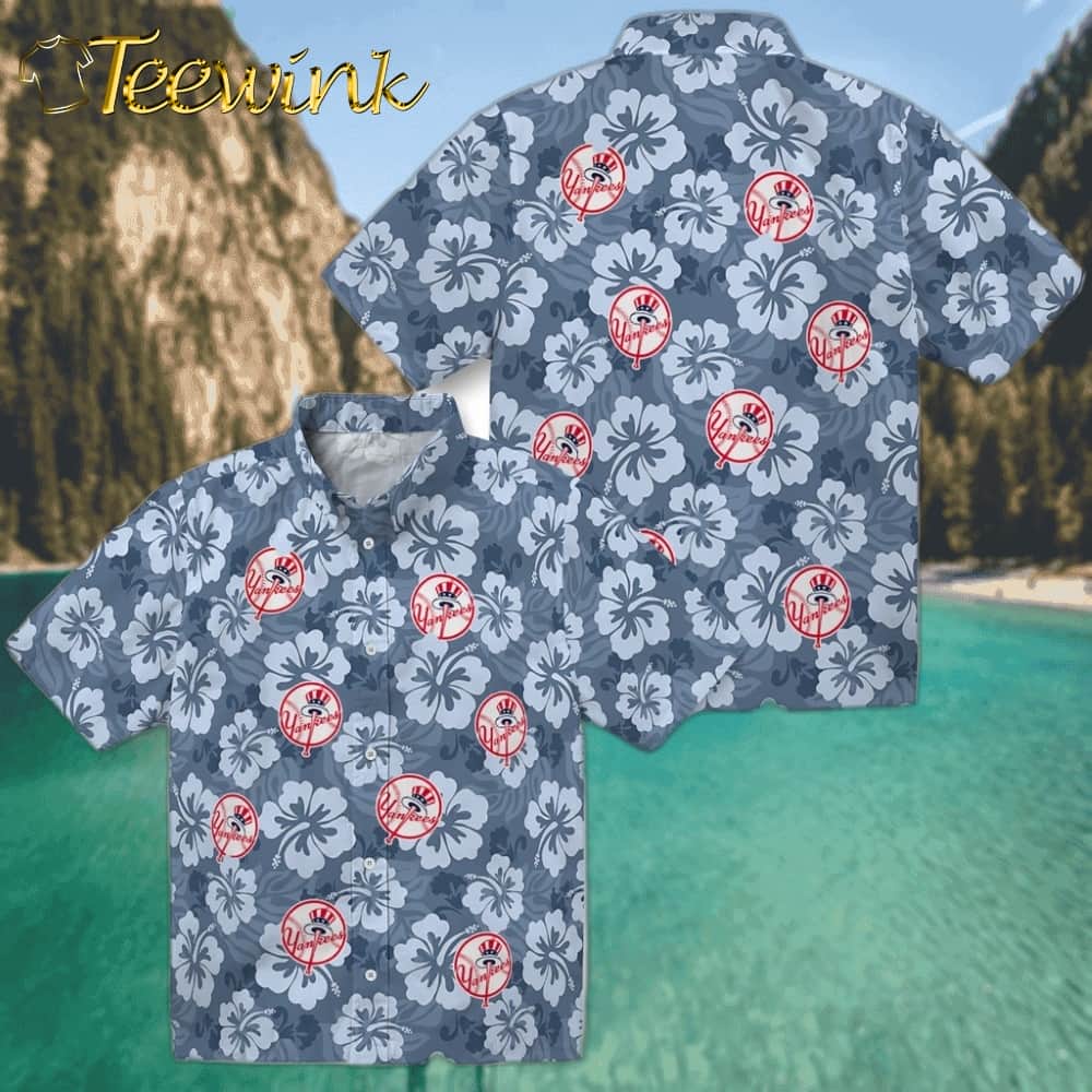 New York Yankees Hawaiian Shirt – Hibiscus Cluster image 3 New York Yankees Hawaiian Shirt – Hibiscus Cluster image 3