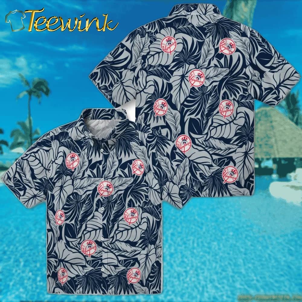 New York Yankees Hawaiian Shirt – Monstera Layer image 3 New York Yankees Hawaiian Shirt – Monstera Layer image 3