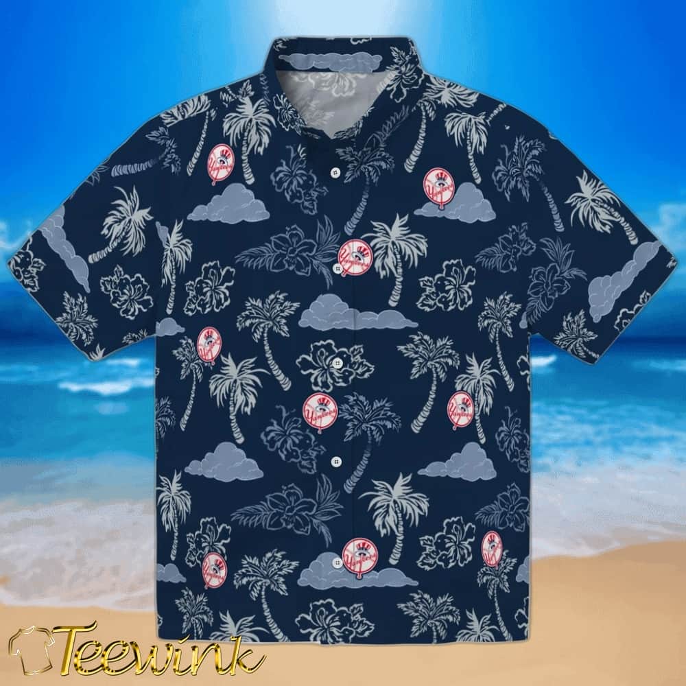 New York Yankees Hawaiian Shirt – Palm Leaves