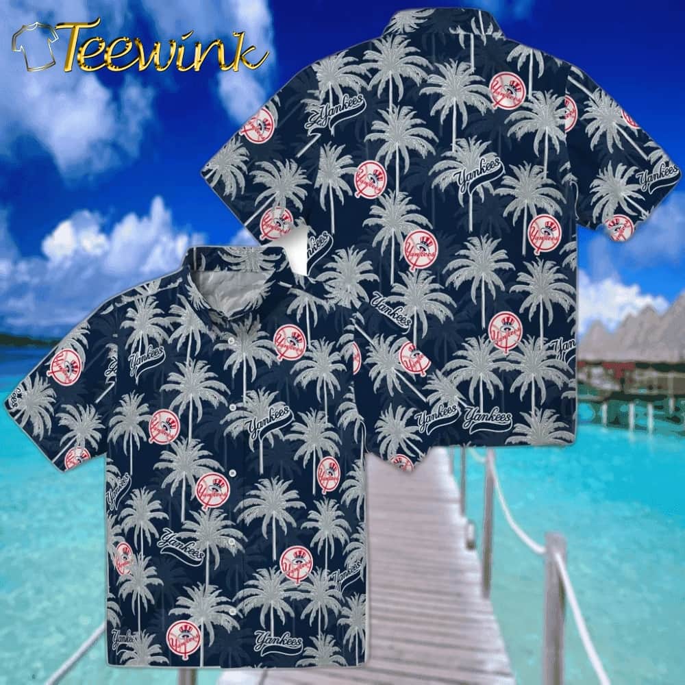 New York Yankees Hawaiian Shirt – Palm Tree Motif image 3 New York Yankees Hawaiian Shirt – Palm Tree Motif image 3