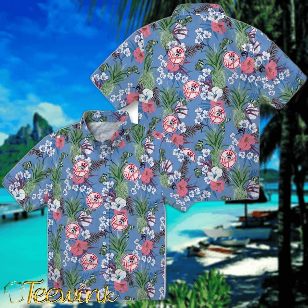 New York Yankees Hawaiian Shirt – Pineapple Bouquet image 3 New York Yankees Hawaiian Shirt – Pineapple Bouquet image 3