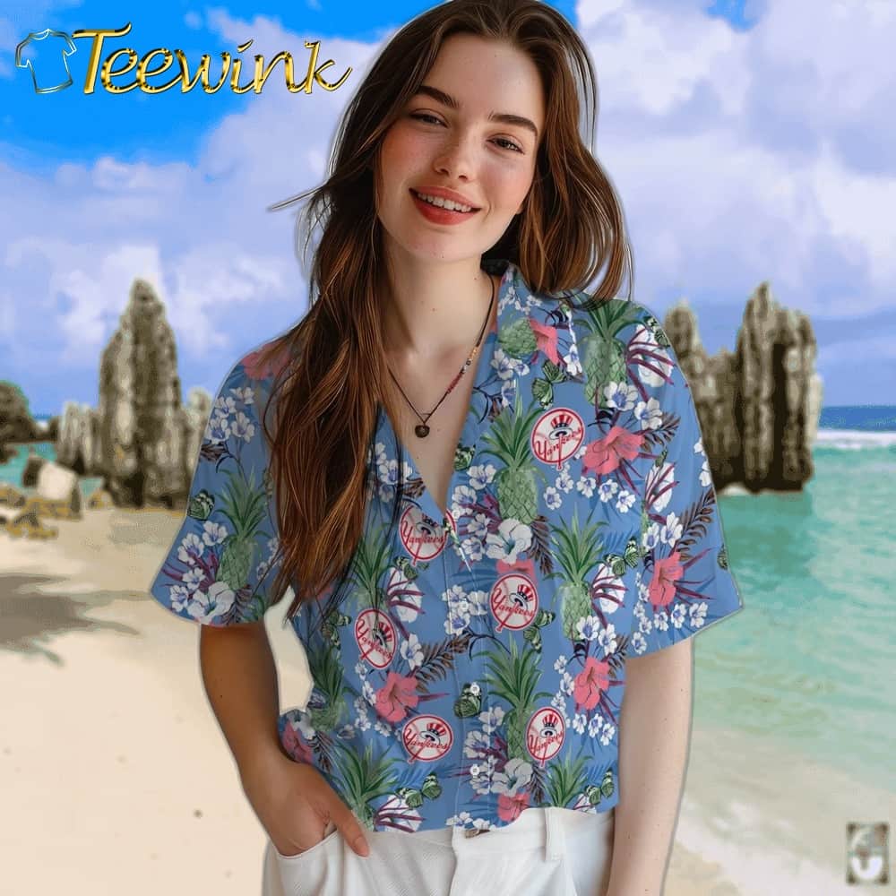 New York Yankees Hawaiian Shirt – Pineapple Bouquet image 4 New York Yankees Hawaiian Shirt – Pineapple Bouquet image 4