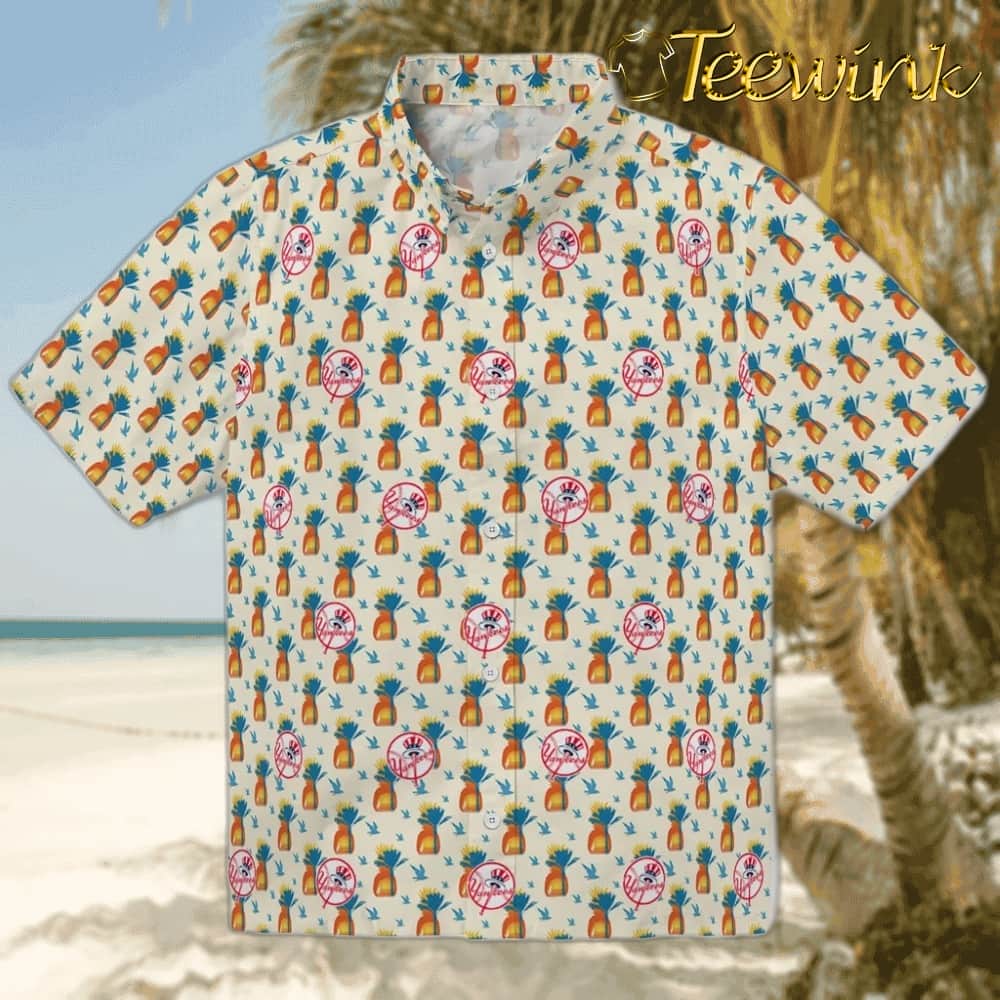 New York Yankees Hawaiian Shirt – Pineapple Bouquet New York Yankees Hawaiian Shirt – Pineapple Bouquet