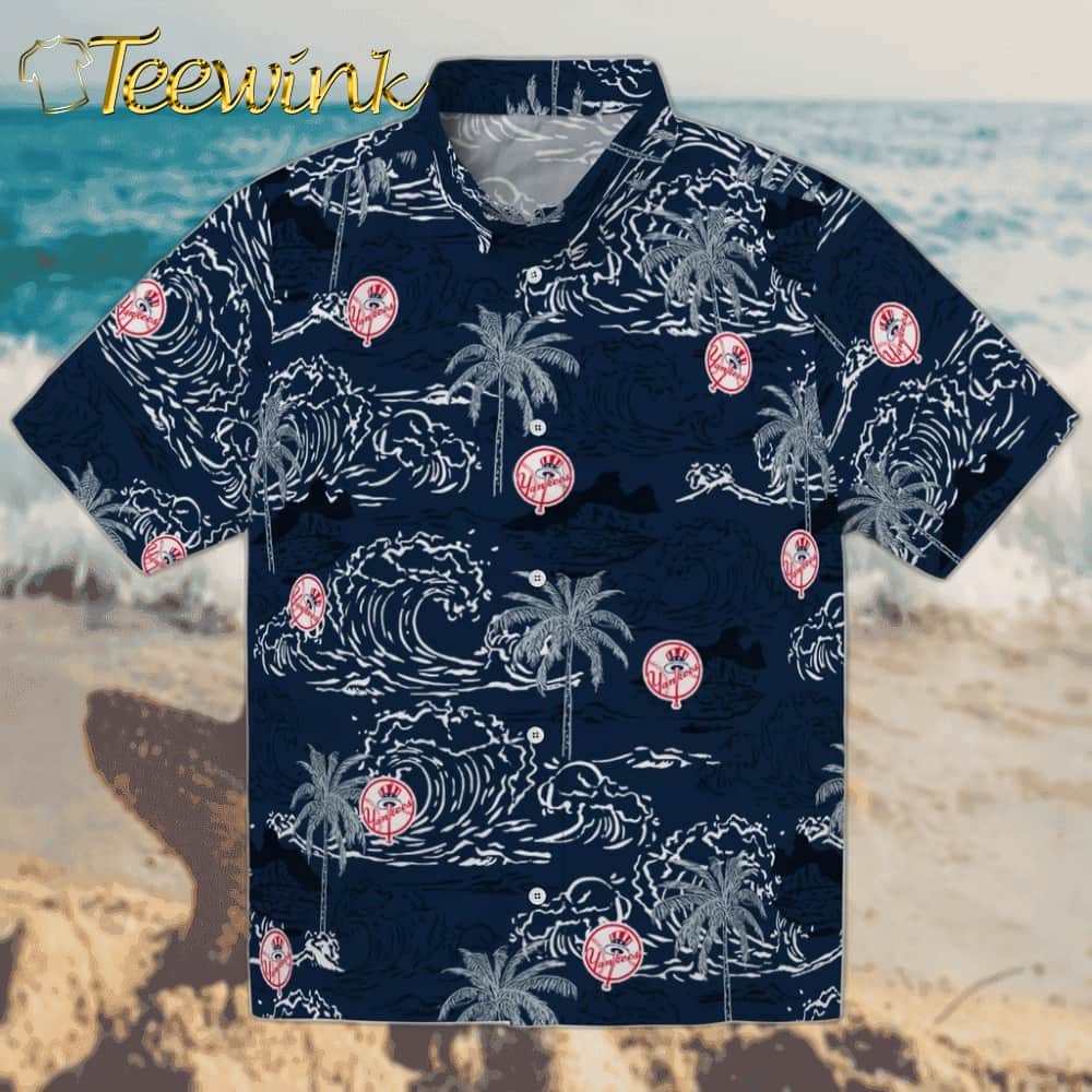 New York Yankees Hawaiian Shirt – Vintage Palm Tree New York Yankees Hawaiian Shirt – Vintage Palm Tree