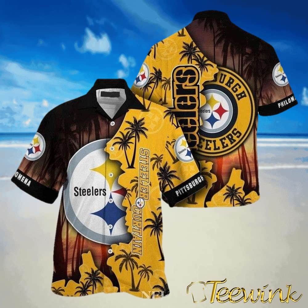 Night Game Waves – Pittsburgh Steelers Starry Night Tropical Hawaiian Shirt