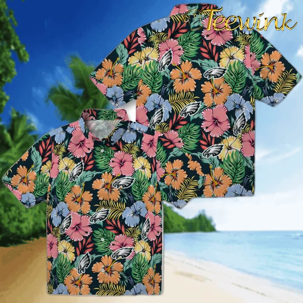 Philadelphia Eagles Hawaiian Shirt – Brilliant Hibiscus Garden image 3 Philadelphia Eagles Hawaiian Shirt – Brilliant Hibiscus Garden image 3