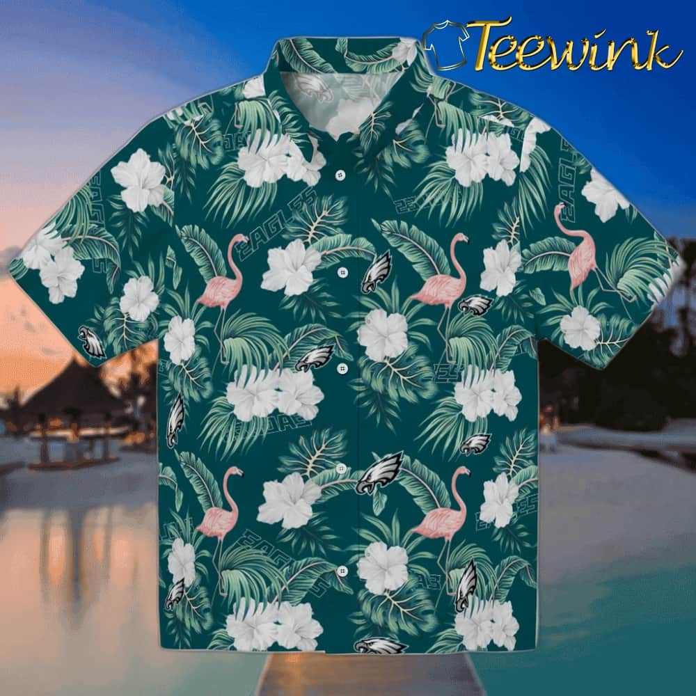 Philadelphia Eagles Hawaiian Shirt – Flamingo Hibiscus Philadelphia Eagles Hawaiian Shirt – Flamingo Hibiscus