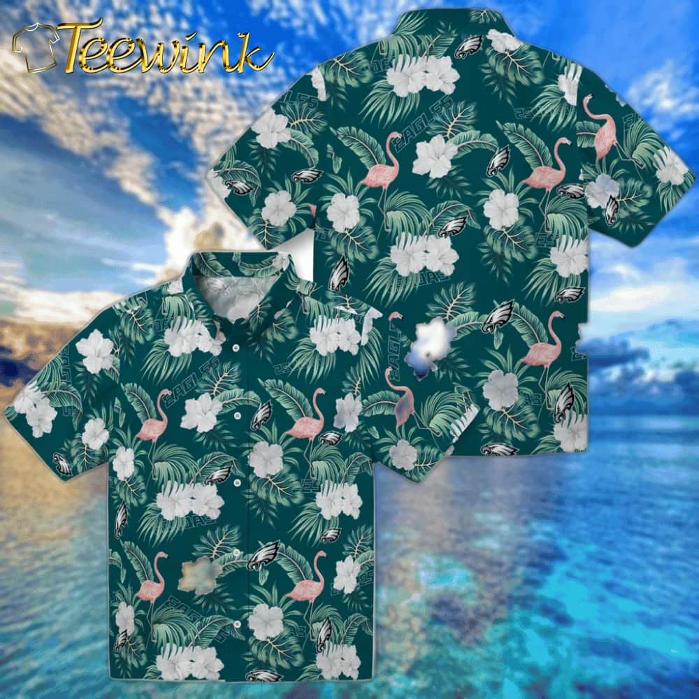 Philadelphia Eagles Hawaiian Shirt – Flamingo and Hibiscus image 3 Philadelphia Eagles Hawaiian Shirt – Flamingo and Hibiscus image 3