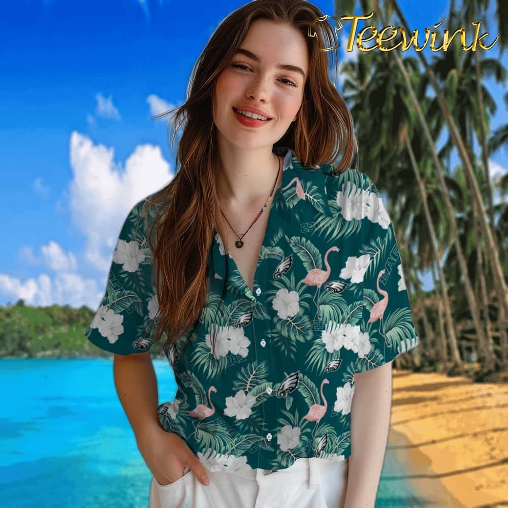 Philadelphia Eagles Hawaiian Shirt – Flamingo and Hibiscus image 4 Philadelphia Eagles Hawaiian Shirt – Flamingo and Hibiscus image 4