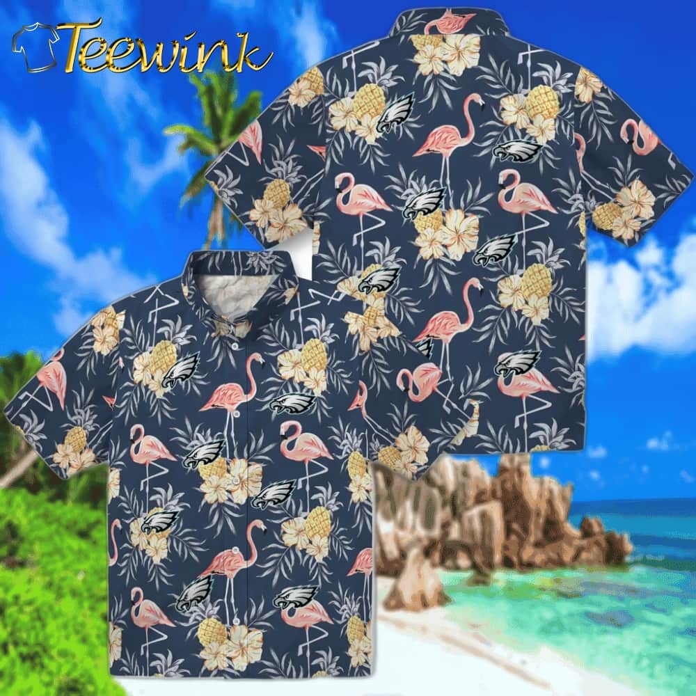 Philadelphia Eagles Hawaiian Shirt – Flamingo Hibiscus image 3 Philadelphia Eagles Hawaiian Shirt – Flamingo Hibiscus image 3