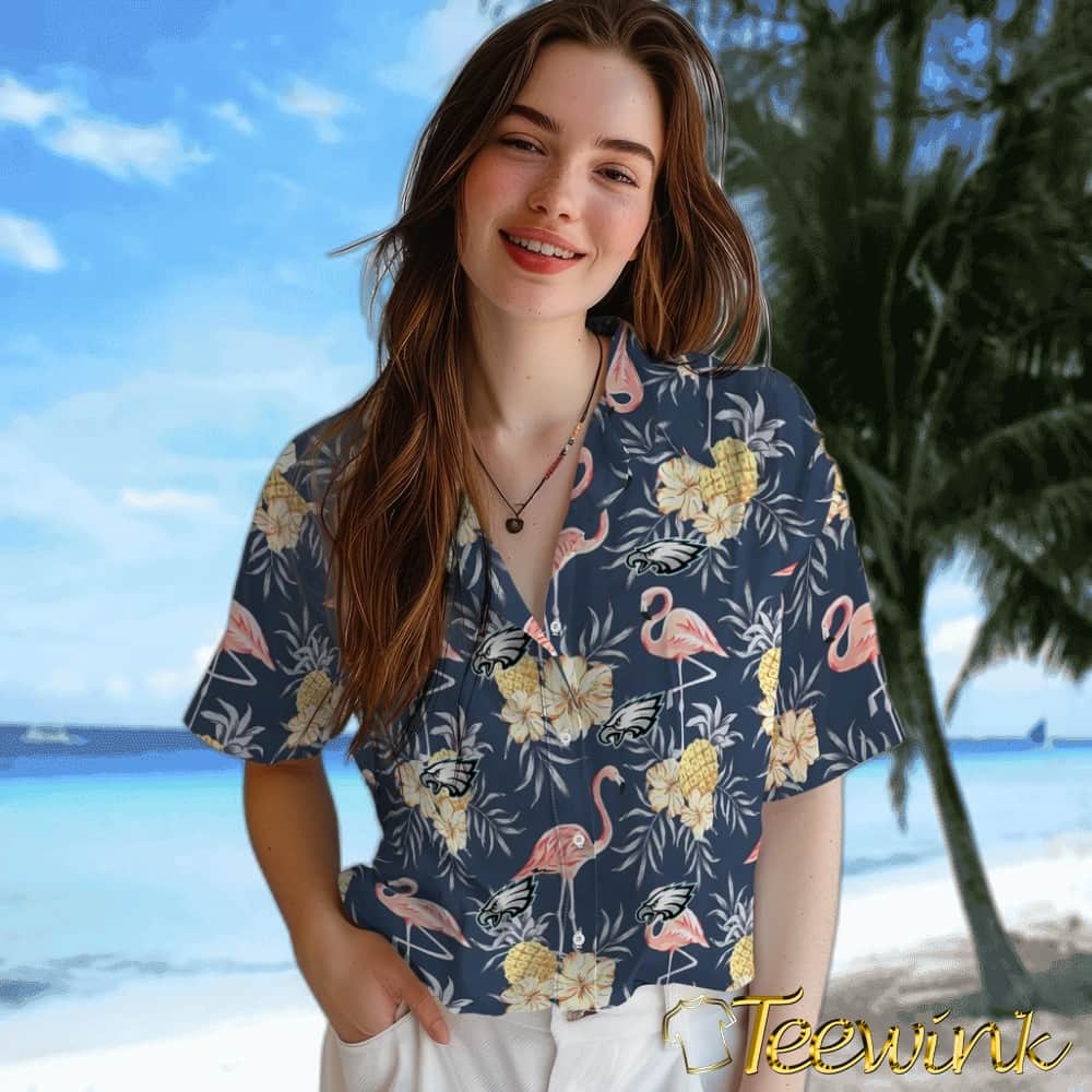 Philadelphia Eagles Hawaiian Shirt – Flamingo Hibiscus image 4 Philadelphia Eagles Hawaiian Shirt – Flamingo Hibiscus image 4