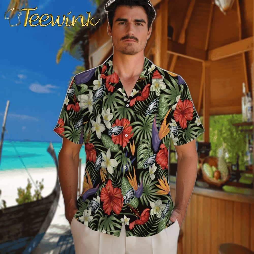 Philadelphia Eagles Hawaiian Shirt – Hawaii Floral Hibiscus image 2 Philadelphia Eagles Hawaiian Shirt – Hawaii Floral Hibiscus image 2